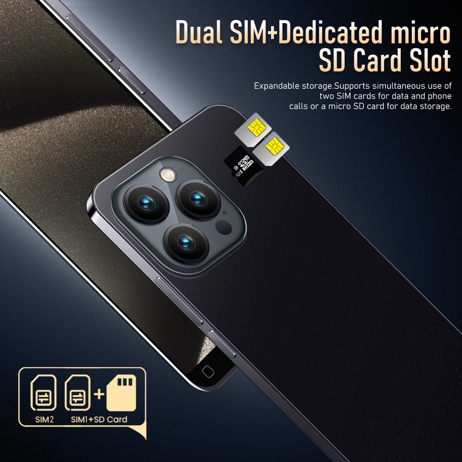 Original i15 Max Smartphone Android 5.0 inch 1GB+8GB Google Play Store Mobile phones MTK Dual Sim 2MP+2MP Cellphones